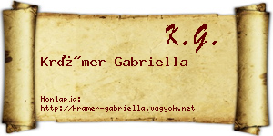 Krámer Gabriella névjegykártya